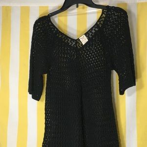 Black Crochet Bathing Suit Cover